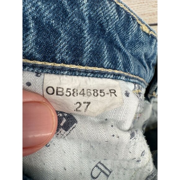 Pilcro Anthropologie Hyphen Mid Rise Boyfriend Jeans Women's 27 Blue Medium Wash - Picture 9 of 12